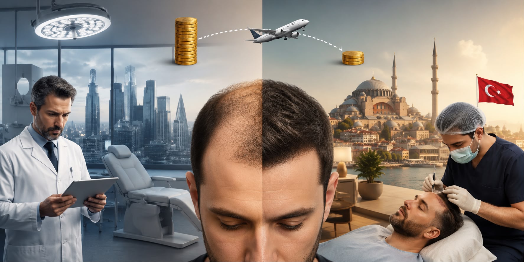 Hair transplant clinic in Turkey explaining the cost economics
