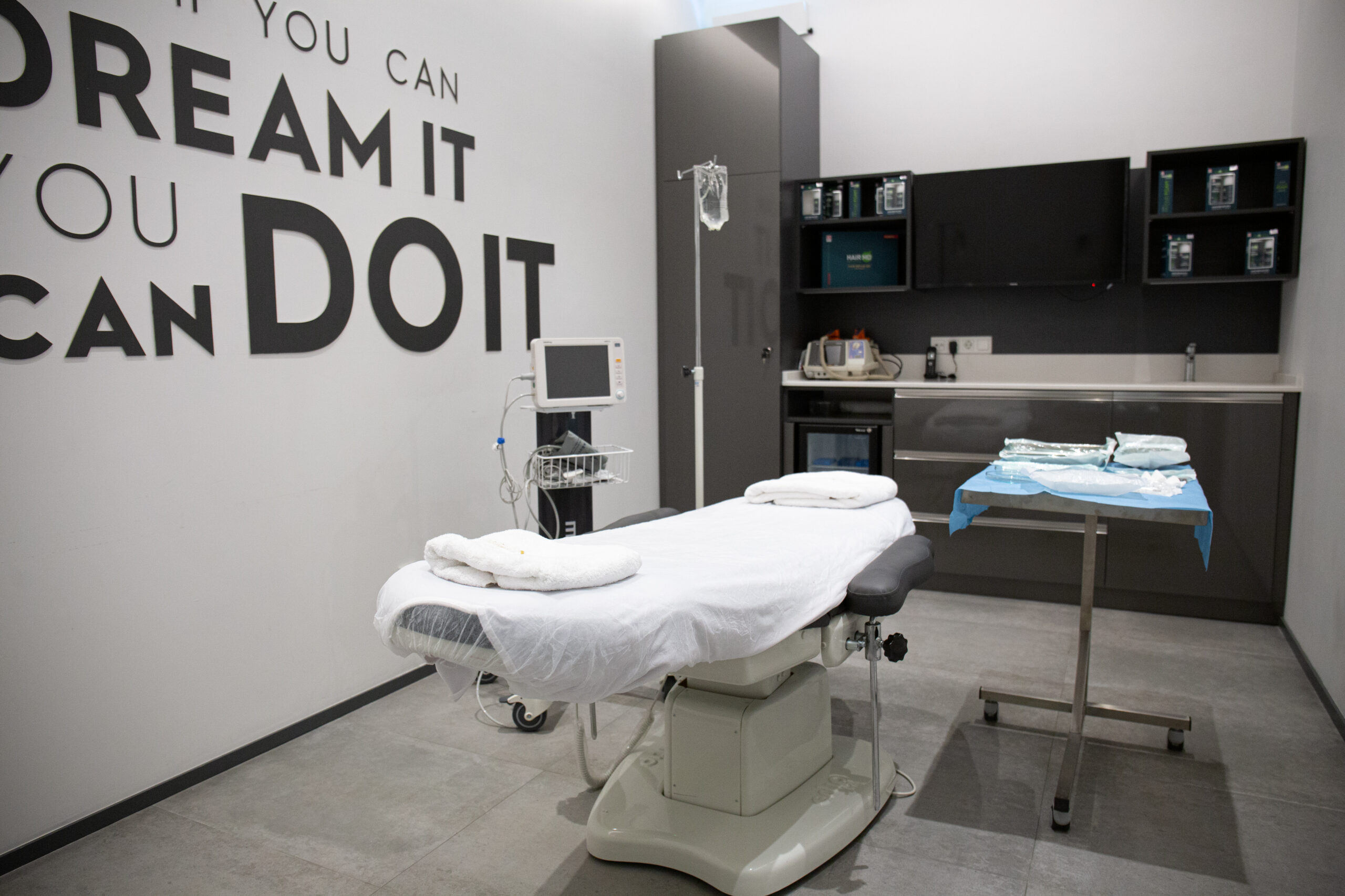 Operating room at the Hairpol clinic in Ataşehir, Istanbul, prepared for surgery