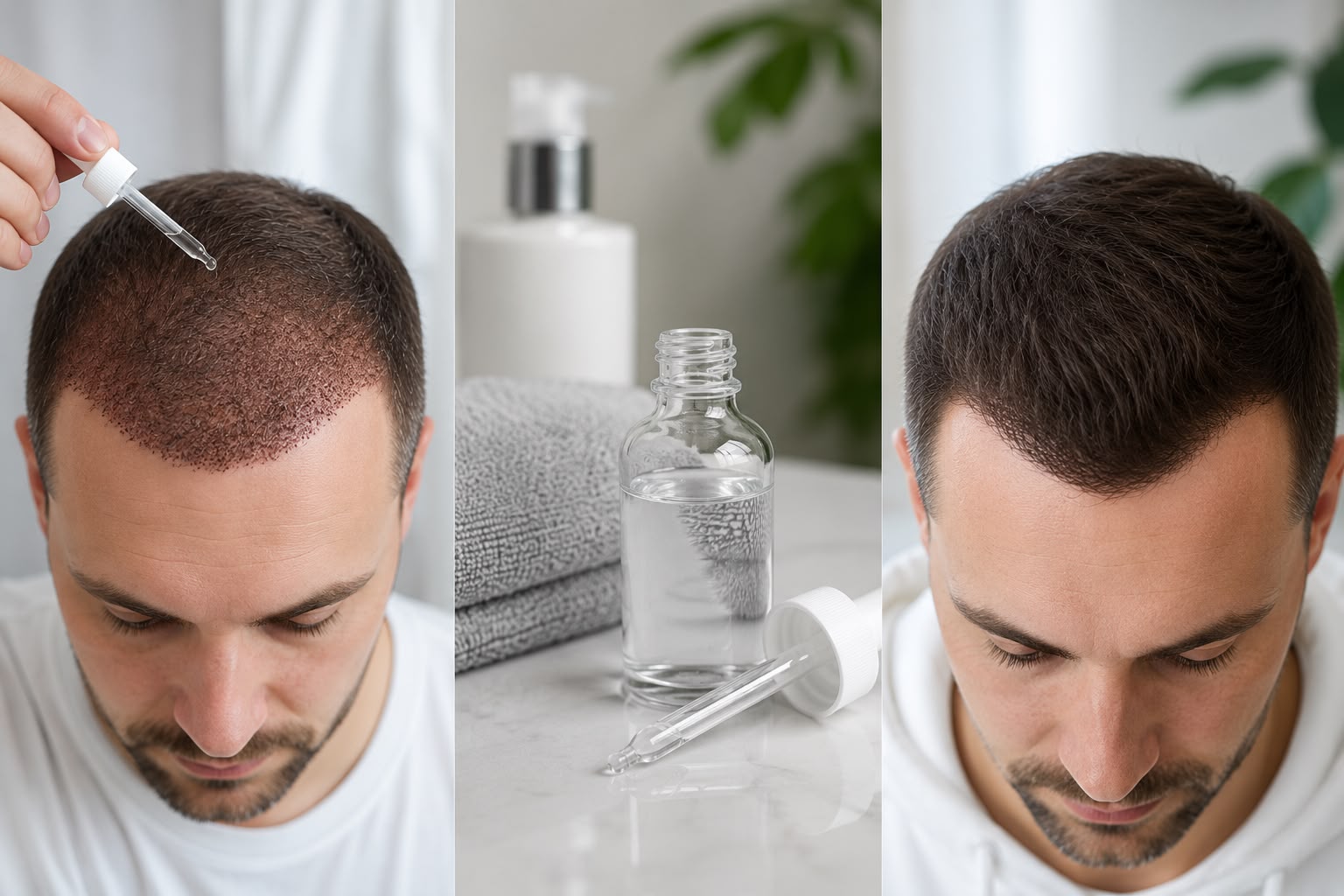 Scalp assessment during a follow-up consultation about post-transplant medication