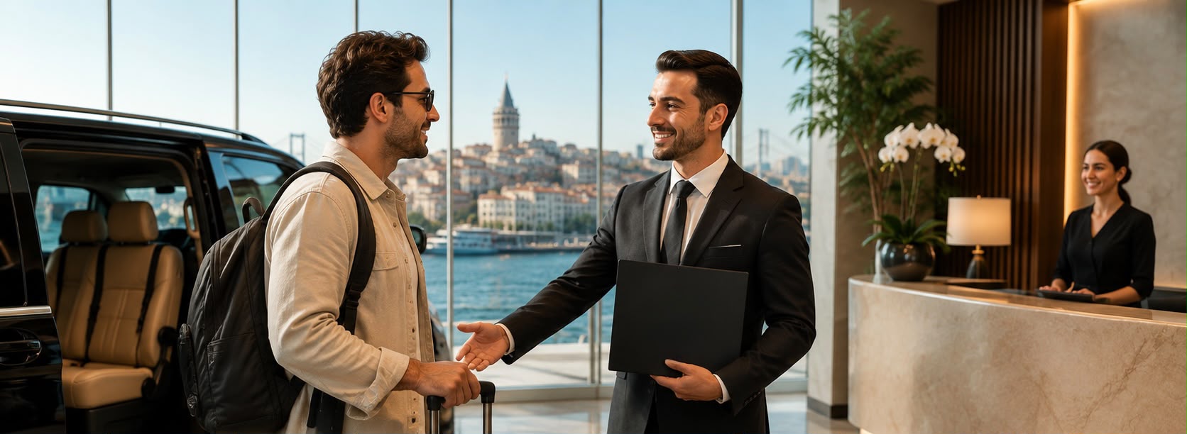 International patient met by a clinic representative at an Istanbul hotel on arrival