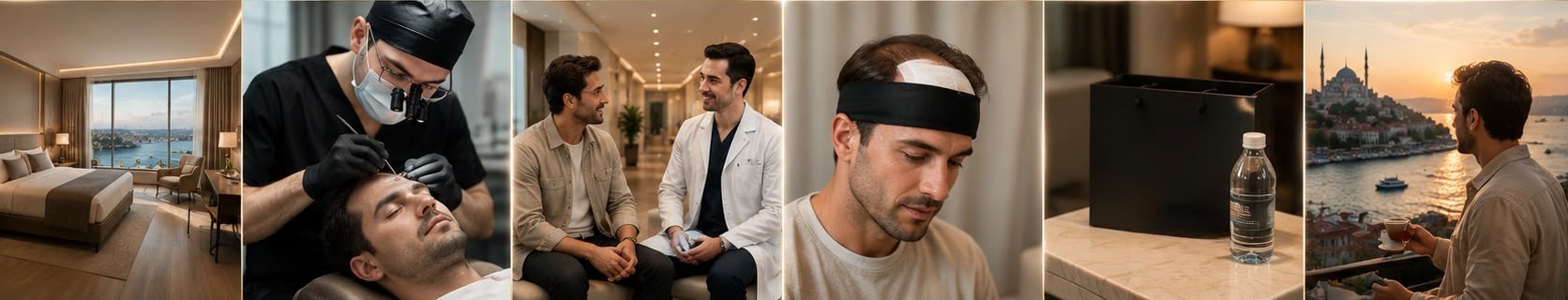 The Istanbul trip in sequence: hotel, surgery, consultation, aftercare kit and recovery