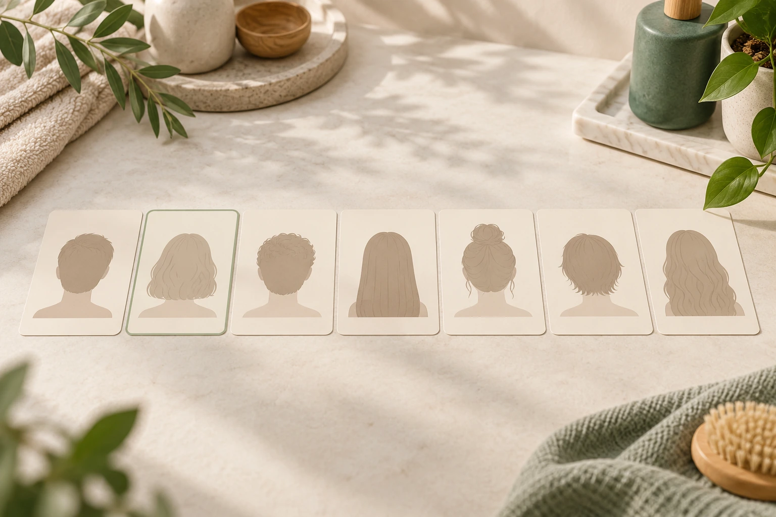 Row of simple head silhouettes illustrating hair loss stages including a Norwood 2 hairline