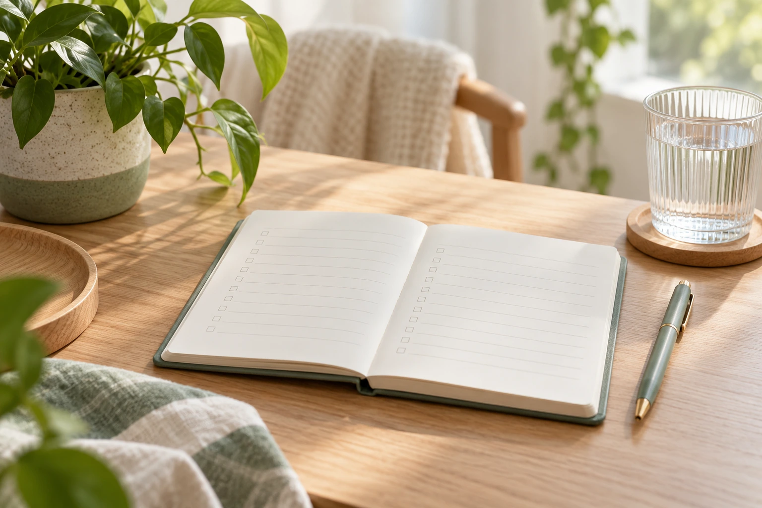 Blank checklist notebook for the 14-day prep before a hair transplant trip
